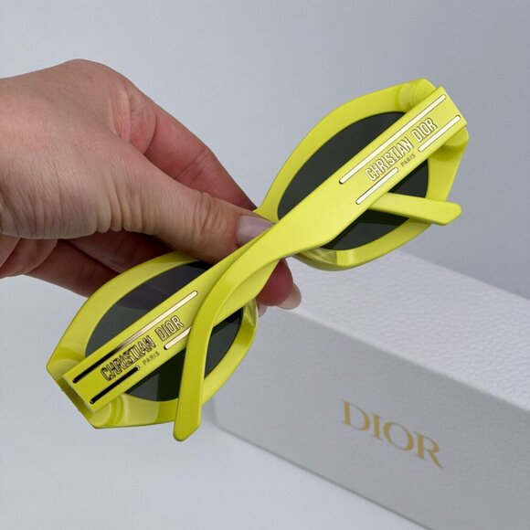 Dior DIORSIGNATURE B1U 66C0 BRAND NEW Sunglasses Yellow Green Women Butterfly main image 6